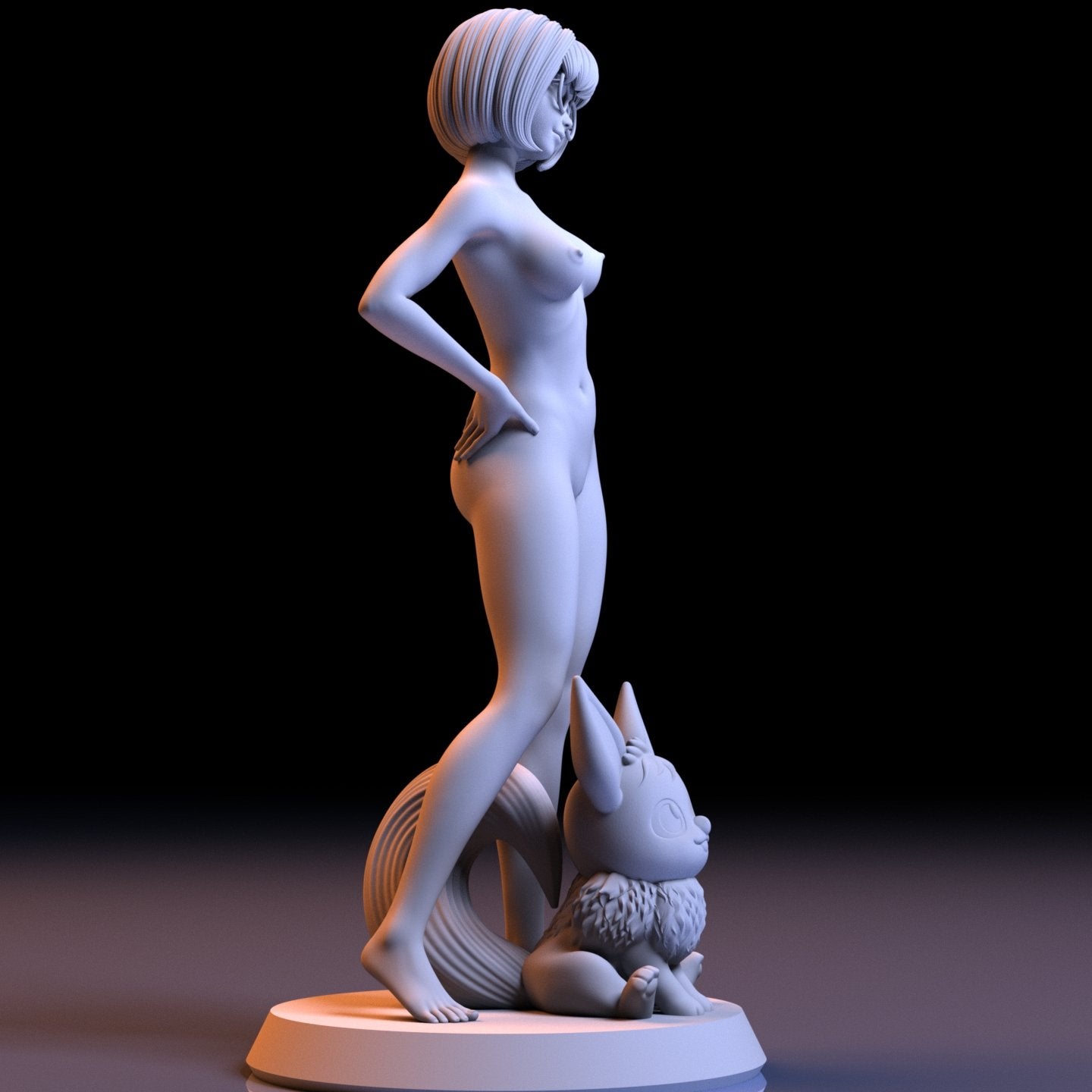 Penny and Eevee NSFW 3D Printed Figurine Fanart Unpainted Miniature