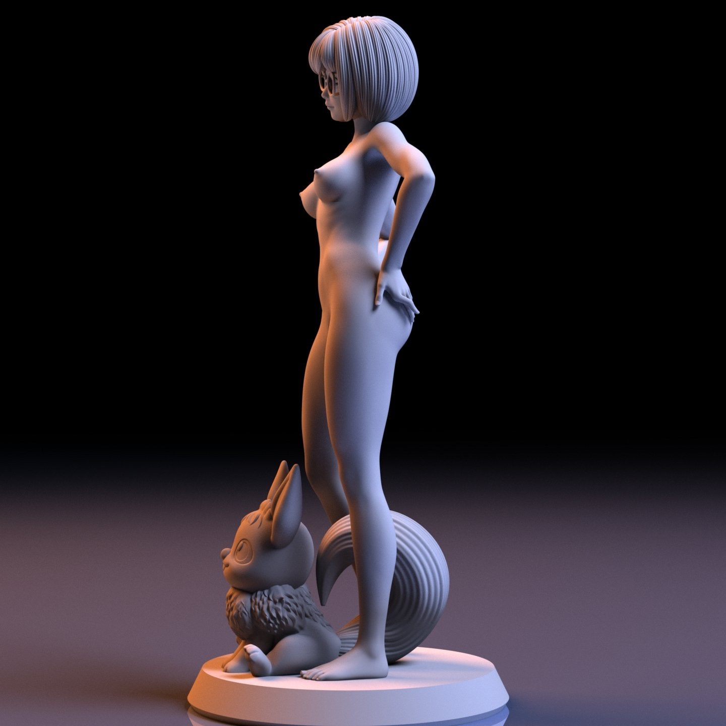 Penny and Eevee NSFW 3D Printed Figurine Fanart Unpainted Miniature