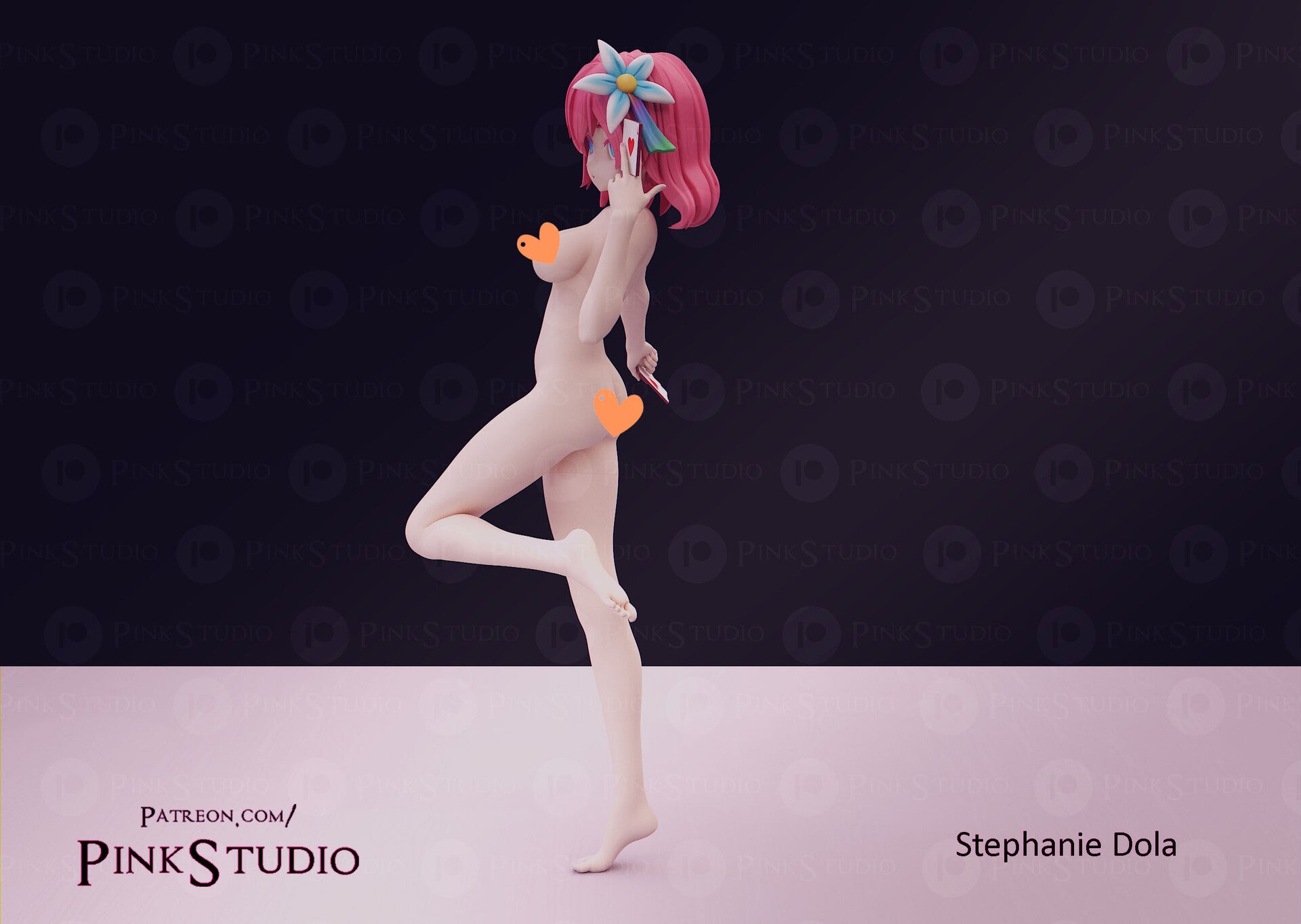 Stephanie NSFW 3D Printed Anime Miniature Fanart by Pink Studio