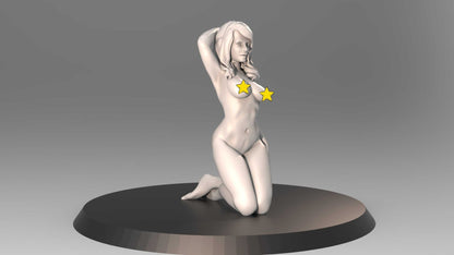 Pinup Girl Vol.1 ANDREA| 35mm / 75mm | 3D Printed | Unpainted | Sexy | Pin|up | NSFW Version | Figurine | Figure | Miniature | Sexy |