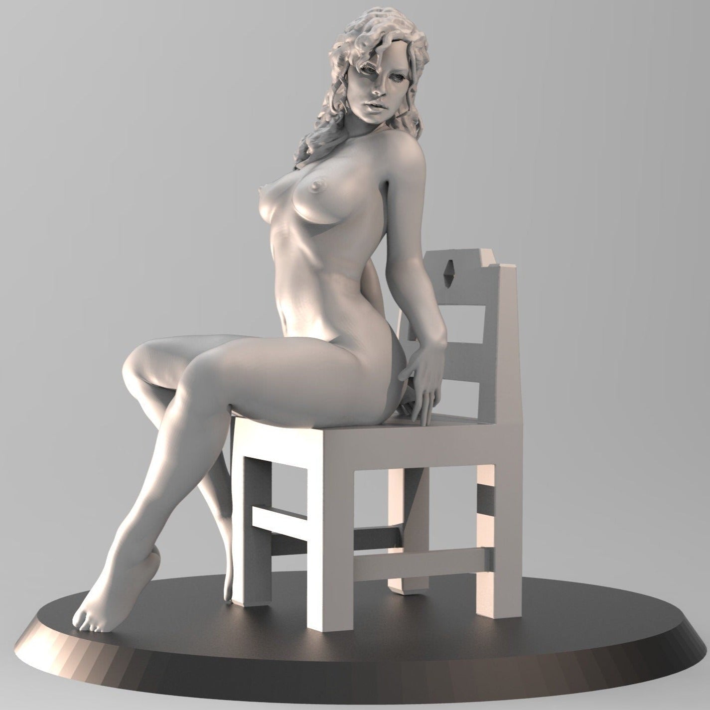 Pinup Girl Vol.1 EVELYN | 35mm / 75mm | 3D Printed | Unpainted | Sexy | Pin|up | NSFW Version | Figurine | Figure | Miniature | Sexy |