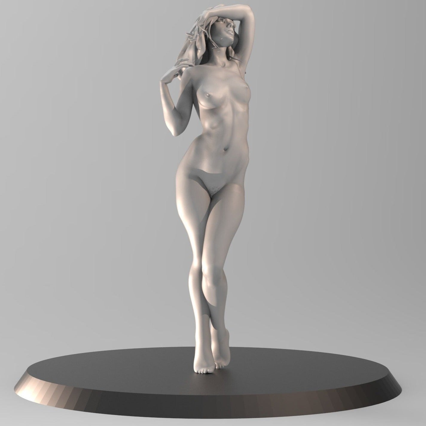 Pinup Girl Vol.1 FLOWER | 35mm / 75mm | 3D Printed | Unpainted | Sexy | Pin|up | NSFW Version | Figurine | Figure | Miniature | Sexy |