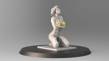 Pinup Girl Vol.1 SAMANTA| 35mm / 75mm | 3D Printed | Unpainted | Sexy | Pin|up | NSFW Version | Figurine | Figure | Miniature | Sexy |