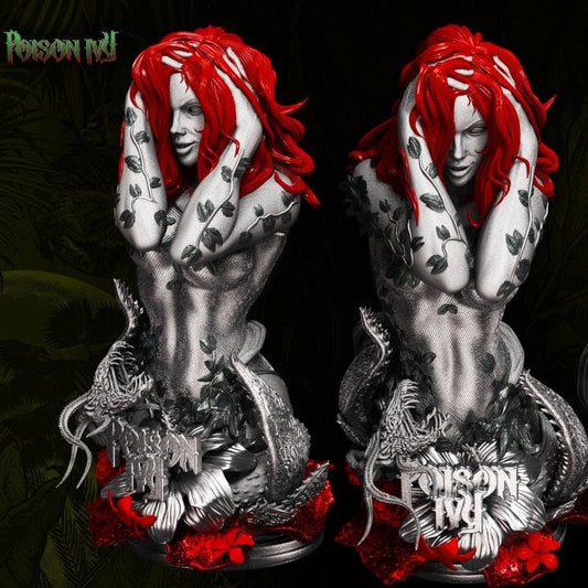 Poison lvy BUST 3D Printed Figurine FunArt | Diorama by B3DSERK UNPAINTED GARAGE KIT