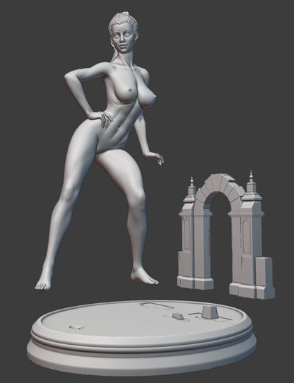 Posing Girl | 3D Printed | Fanart | Unpainted | NSFW Version | Figurine | Figure | Miniature | Sexy |
