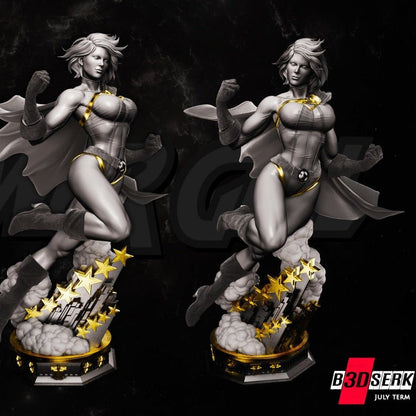 Power Girl 3D Printed Figurine FunArt | Diorama by B3DSERK UNPAINTED GARAGE KIT