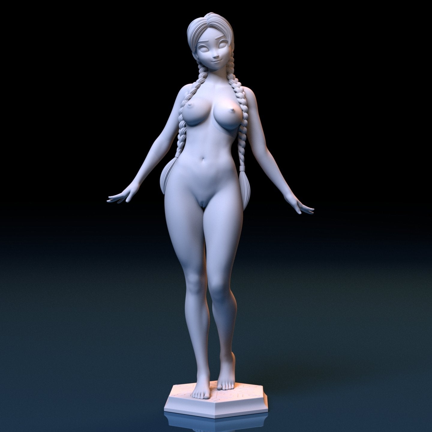Princess Anna 3 NSFW 3D Printed Figurine Fanart Unpainted Miniature