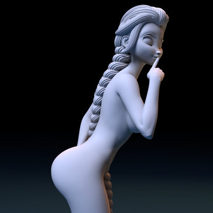 Princess Elsa NSFW 3D Printed Figurine Fanart Unpainted Miniature