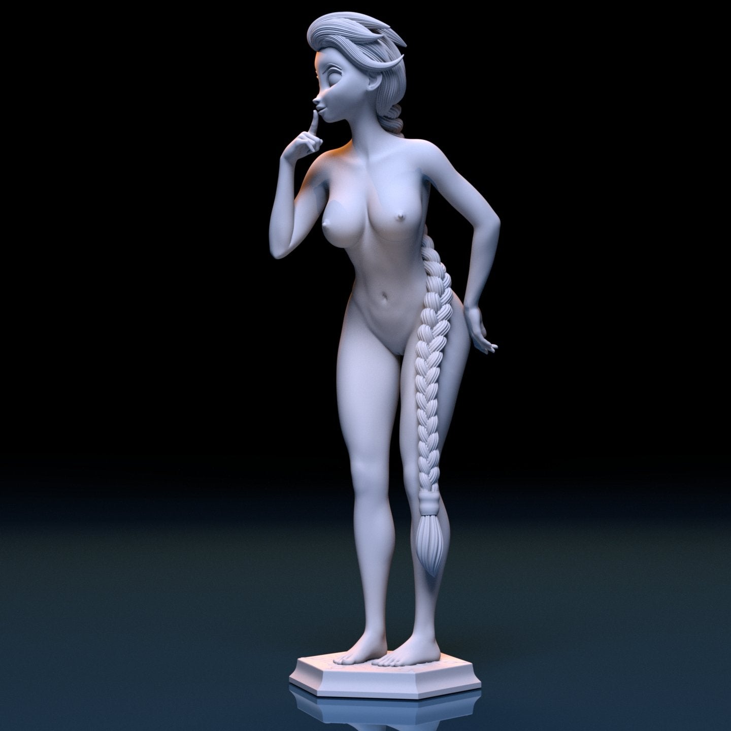 Princess Elsa NSFW 3D Printed Figurine Fanart Unpainted Miniature