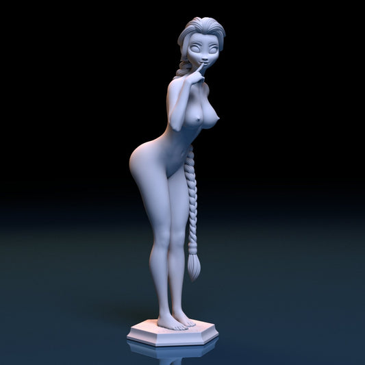 Princess Elsa NSFW 3D Printed Figurine Fanart Unpainted Miniature