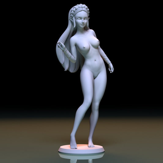 Princess Zelda NSFW 3D Printed Figurine Fanart Unpainted Miniature