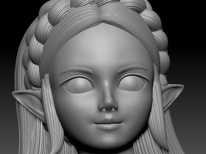 Princess Zelda NSFW 3D Printed Figurine Fanart Unpainted Miniature