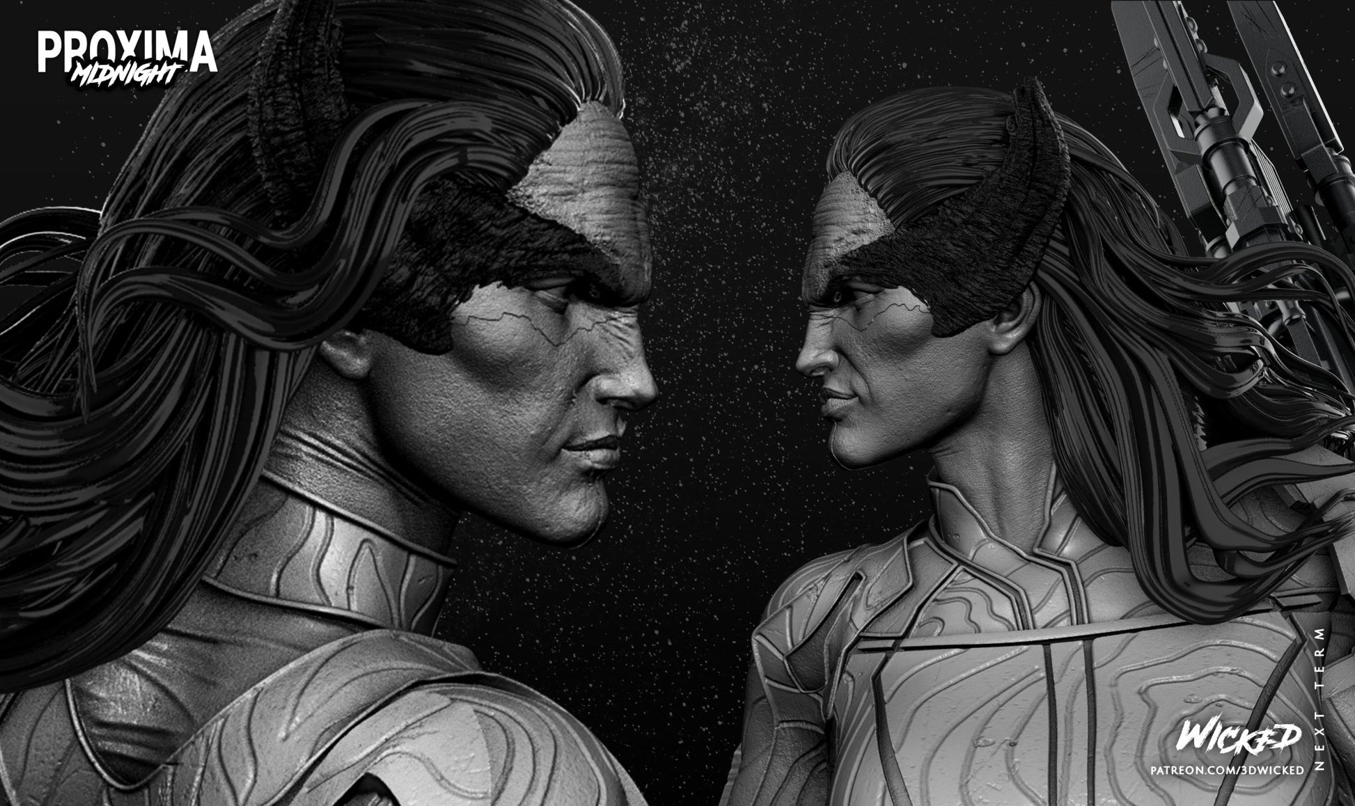 Proxima Midnight BUST 3D Printed Figurine FunArt Collectable by Wicked UNPAINTED GARAGE KIT