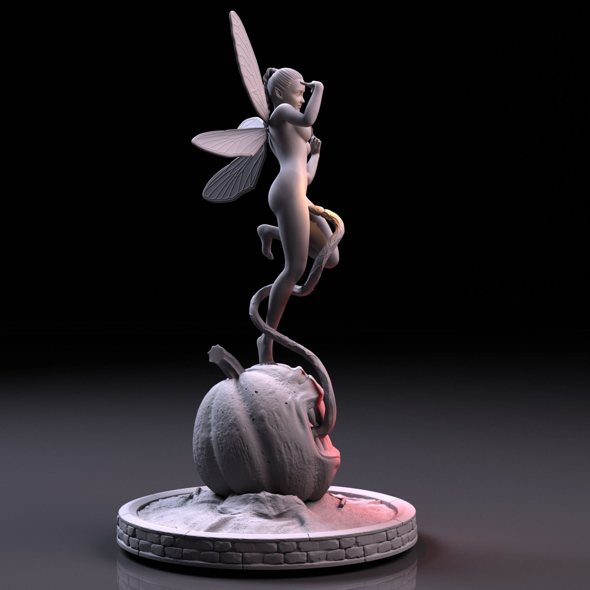 Pumpkin and Fairy Halloween | 3D Printed | Funart | Unpainted | NSFW | Figurine