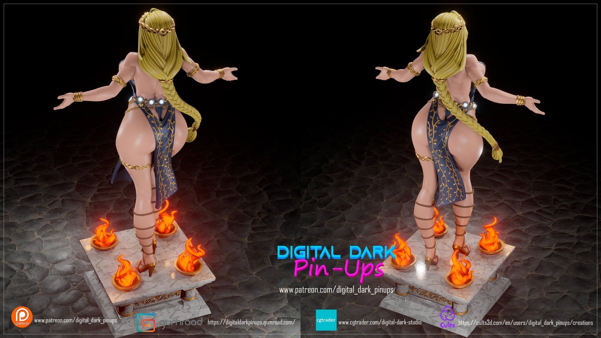 Queen Marika 3D Printed Miniature FunArt by Digital Dark Pin-Ups Scaled Collectables Statues & Figurines