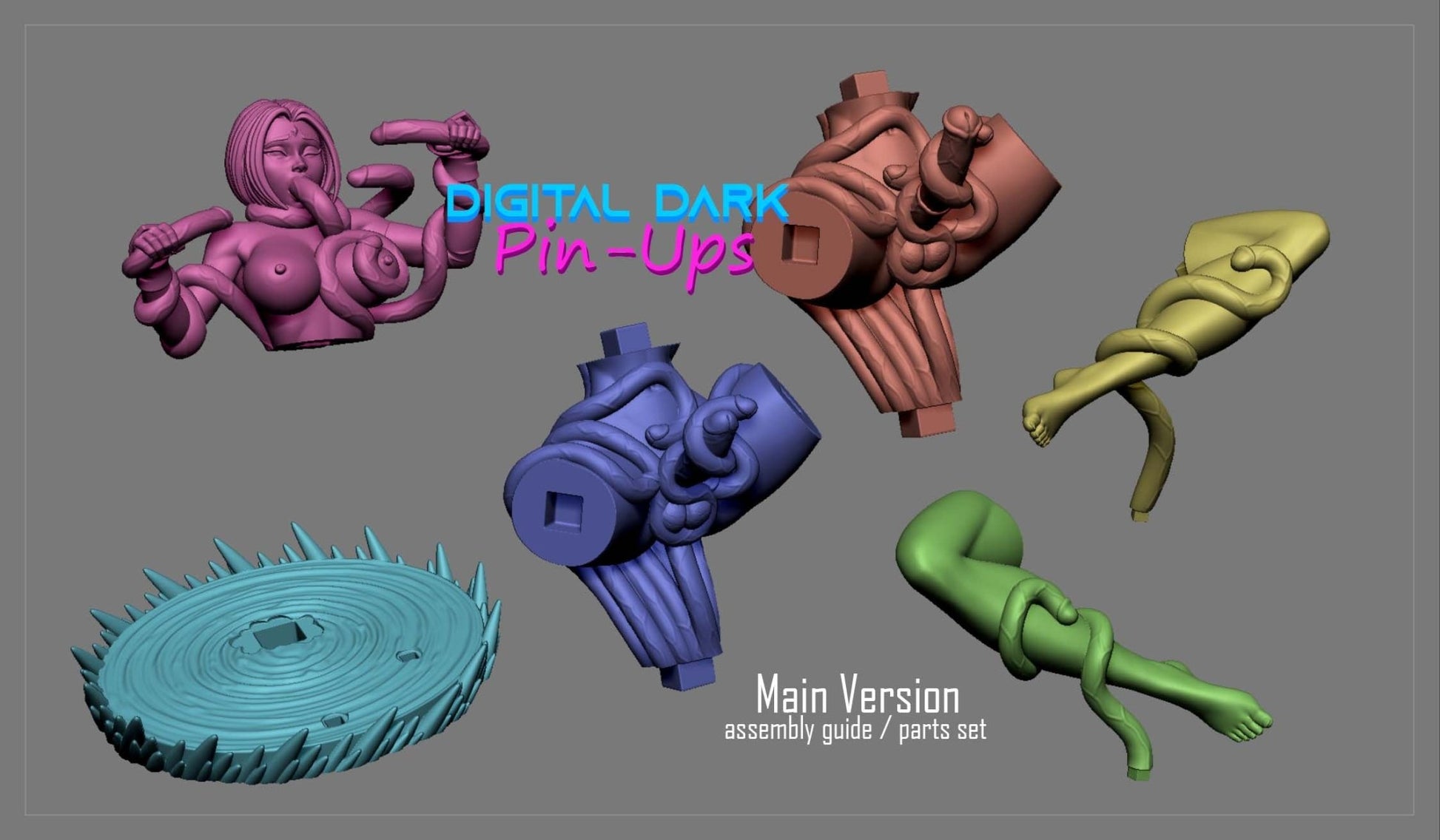 Raven FUTA NSFW 3D Printed Miniature FunArt by Digital Dark Pin-Ups