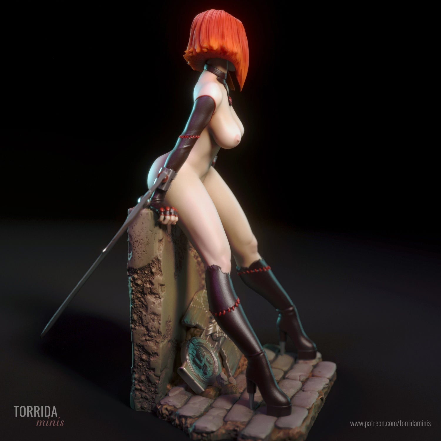 Rayne NSFW 3d Printed miniature FanArt by Torrida Minis Scaled Collectables Statues & Figurines