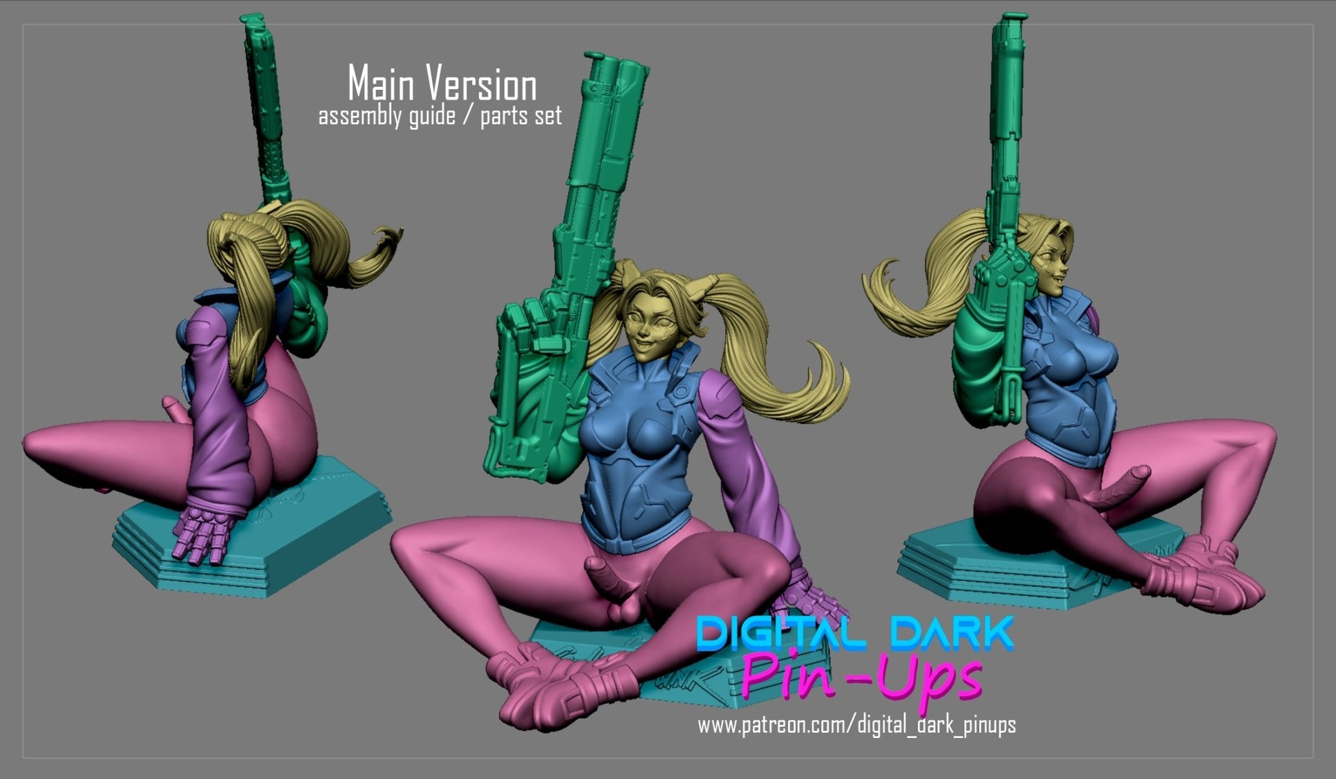 Rebecca FUTA – NSFW 3D Printed Figurine – FunArt by Digital Dark Pin-Ups