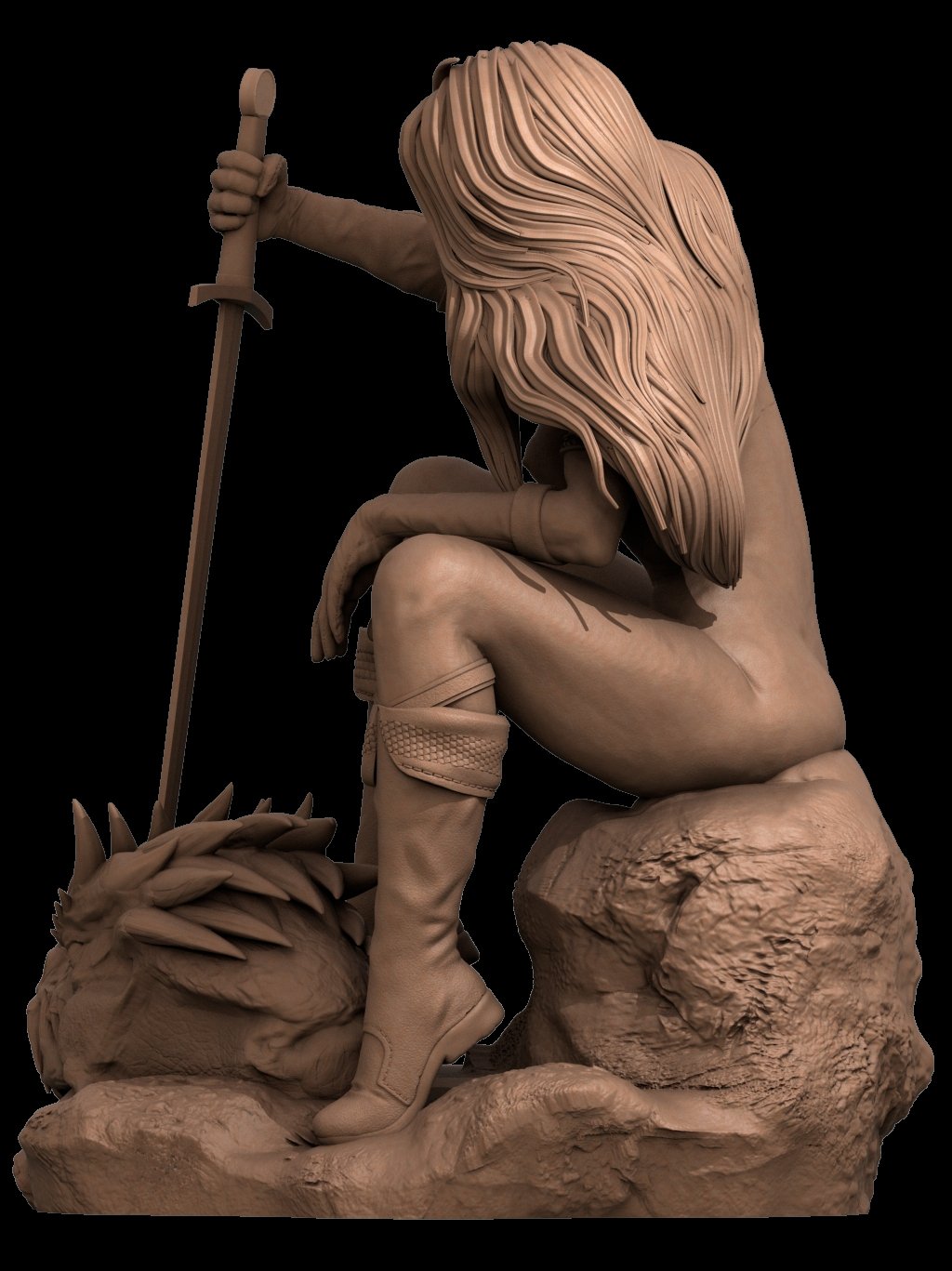 Red Sonja NSFW Figurine 3D Printed Fanart