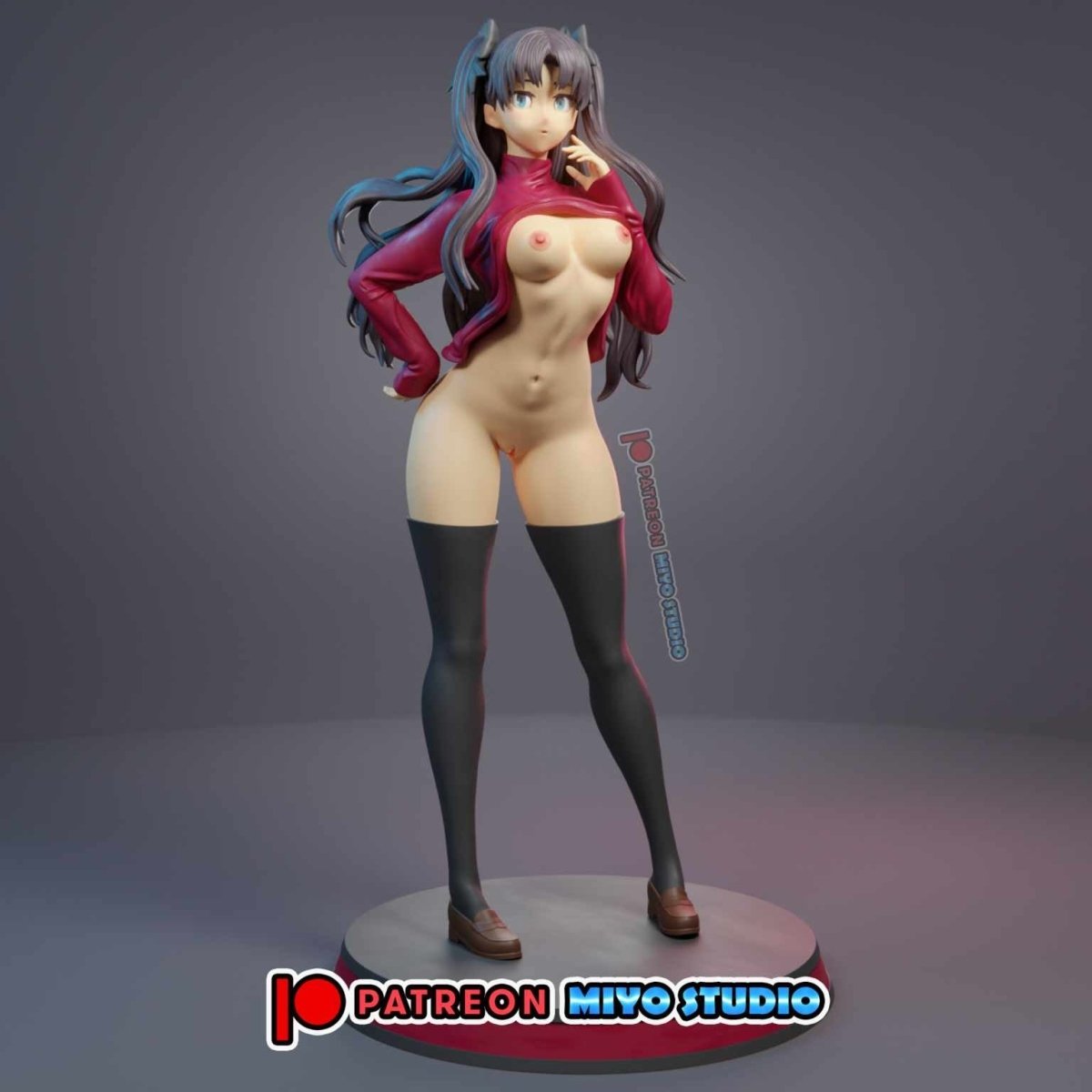 Rin Tohsaka NSFW Resin Anime Figure 3D Printed Fanart DIY Garage Kit , Unpainted , NSFW Figurine , Nude Figurine , Sexy Miniature , Bondage figure , Naked Waifu , Adult Figurine , Anime Figure