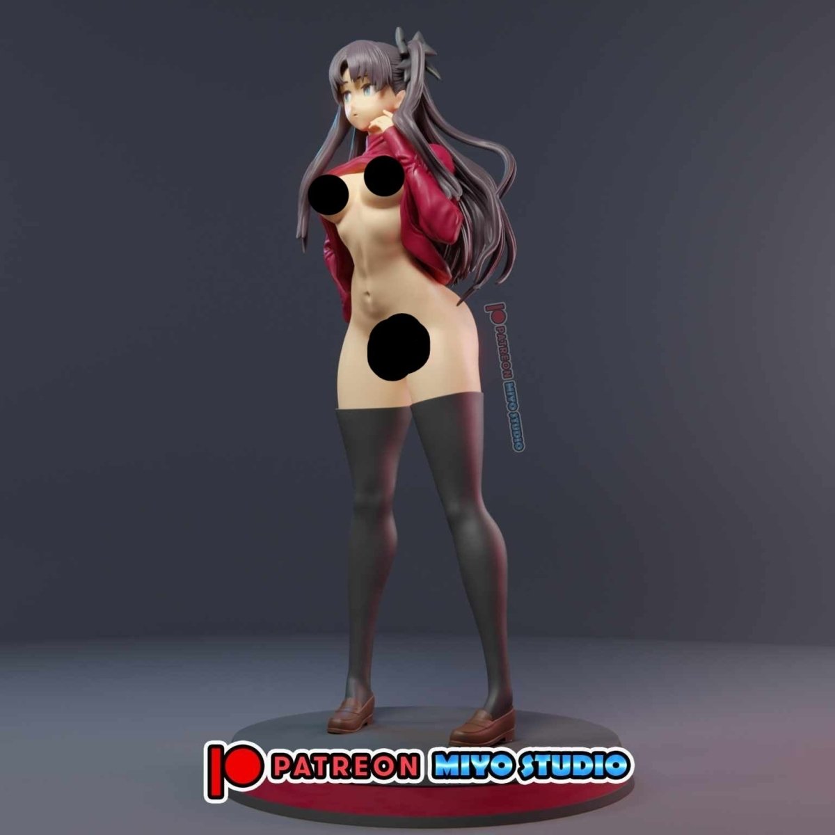 Rin Tohsaka NSFW Resin Anime Figure 3D Printed Fanart DIY Garage Kit , Unpainted , NSFW Figurine , Nude Figurine , Sexy Miniature , Bondage figure , Naked Waifu , Adult Figurine , Anime Figure