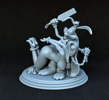 Roger Rabbit spanking Jessica Rabbit 3D Printed Miniature FunArt by EXCLUSIVE 3D PRINTS