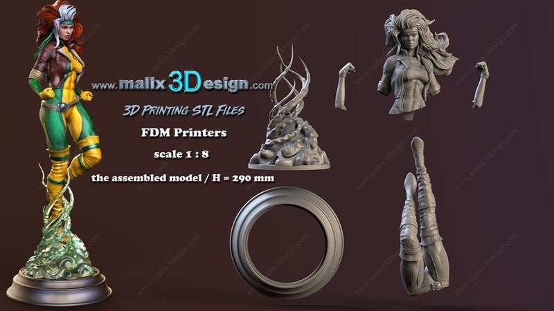 ROGUE 3D Printed Resin Figure Model Kit FunArt | Diorama by SANIX3D UNPAINTED GARAGE KIT