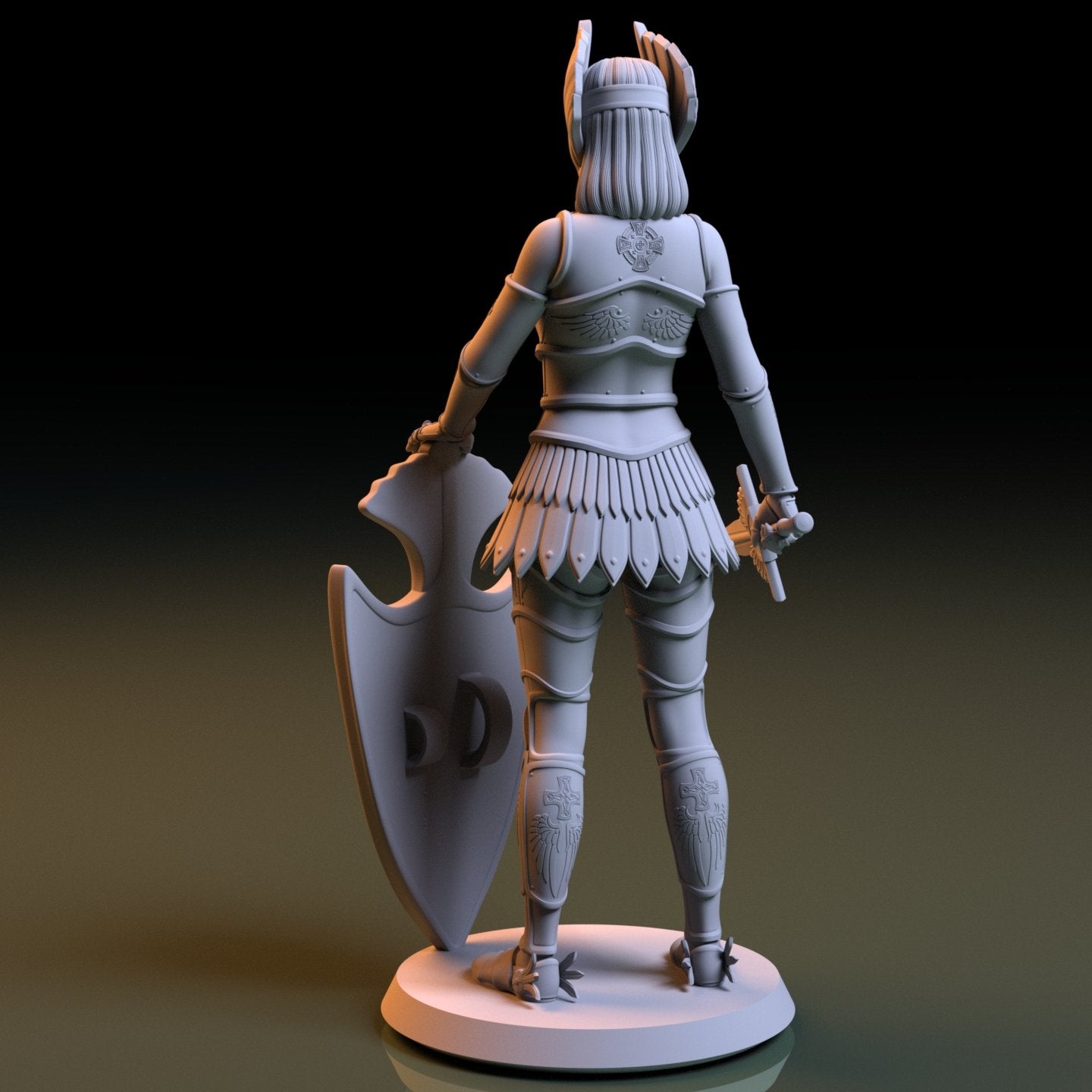 Roman female warrior 3D Printed Figurine Fanart Unpainted Miniature