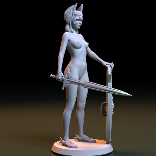 Roman female warrior NSFW 3D Printed Figurine Fanart Unpainted Miniatures