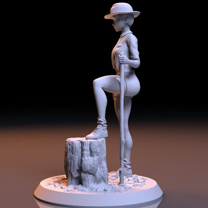 Rover Scouts Girl 3D Printed Figurine Fanart Unpainted Miniature