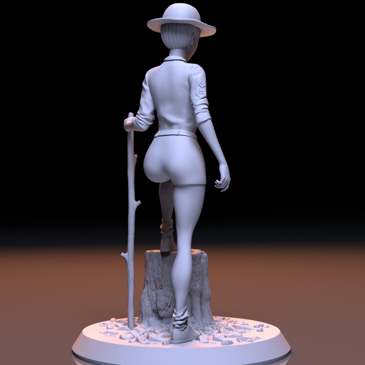 Rover Scouts Girl 3D Printed Figurine Fanart Unpainted Miniature