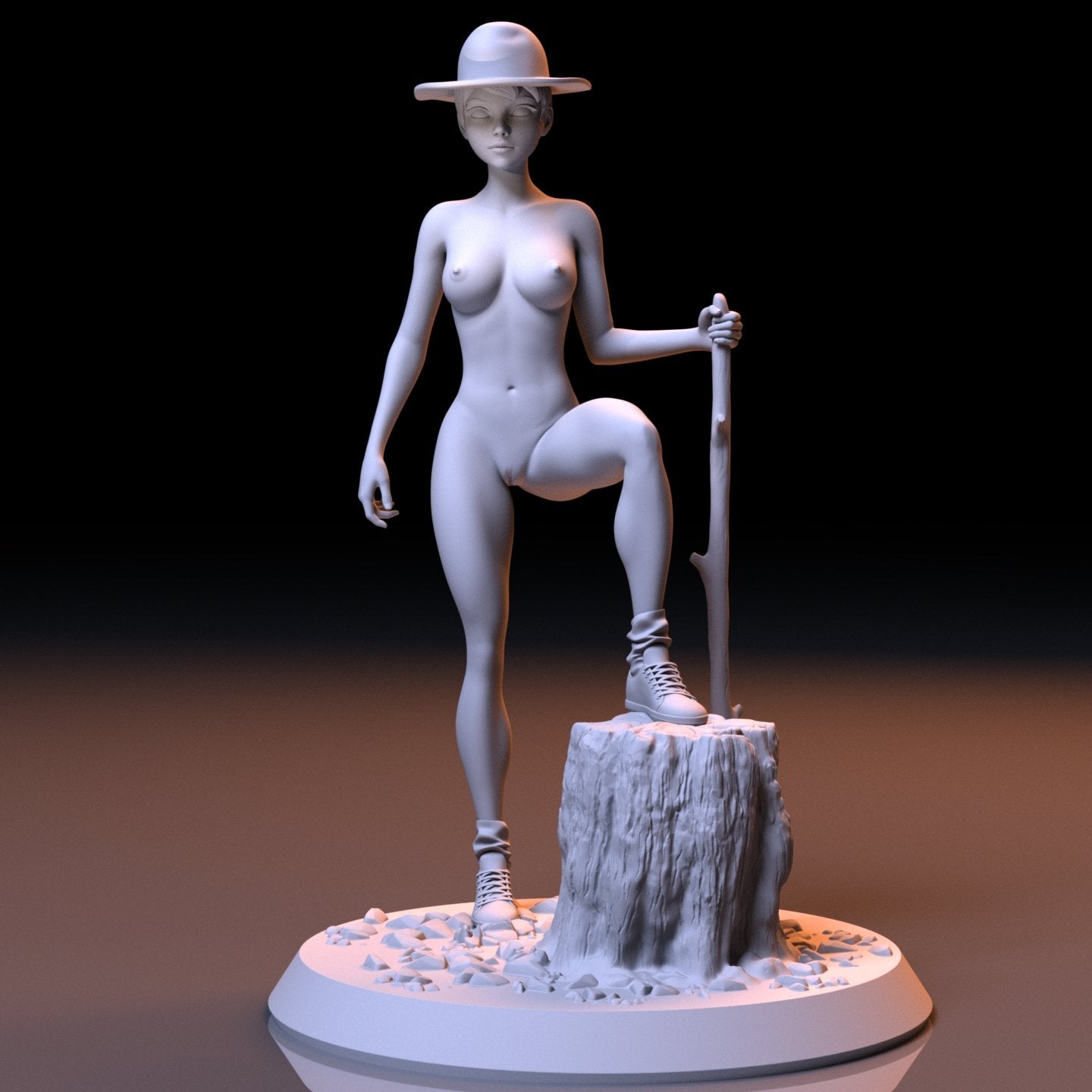 Rover Scouts Girl NSFW 3D Printed Figurine Fanart Unpainted Miniature