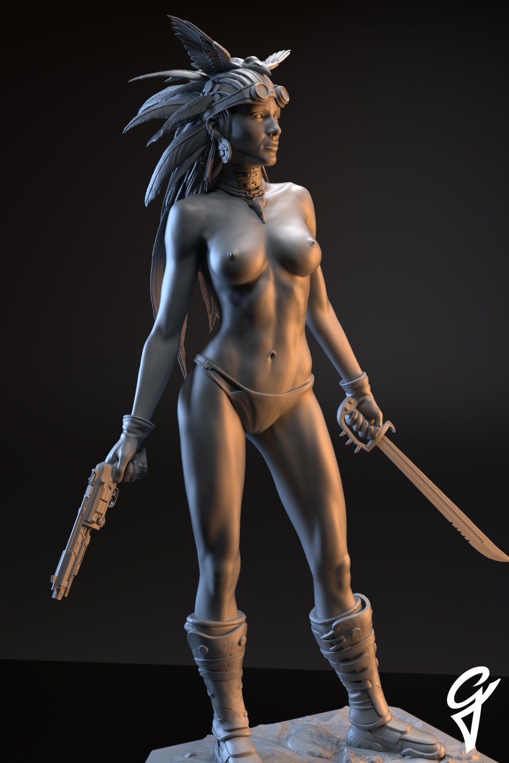 Sacheen - the wasteland survivor | NSFW 3D Printed | Fun Art | Figurine by Gsculpt Art