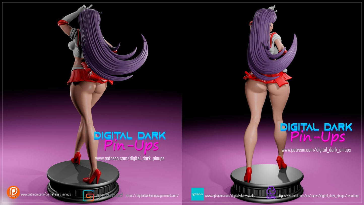 Sailor Mars 3D Printed Miniature FunArt by Digital Dark Pin-Ups Scaled Collectables Statues & Figurines