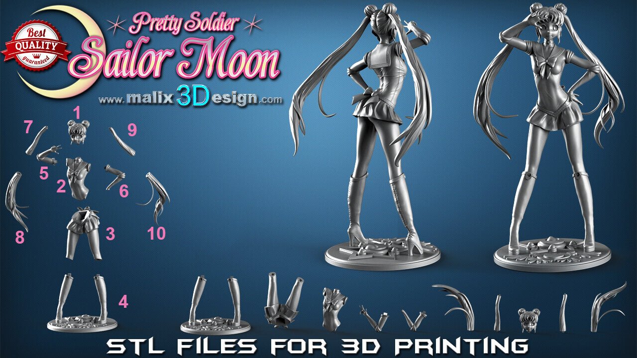 Sailor Moon 3D Printed Resin Figure Model Kit FunArt | Diorama by SANIX3D UNPAINTED GARAGE KIT