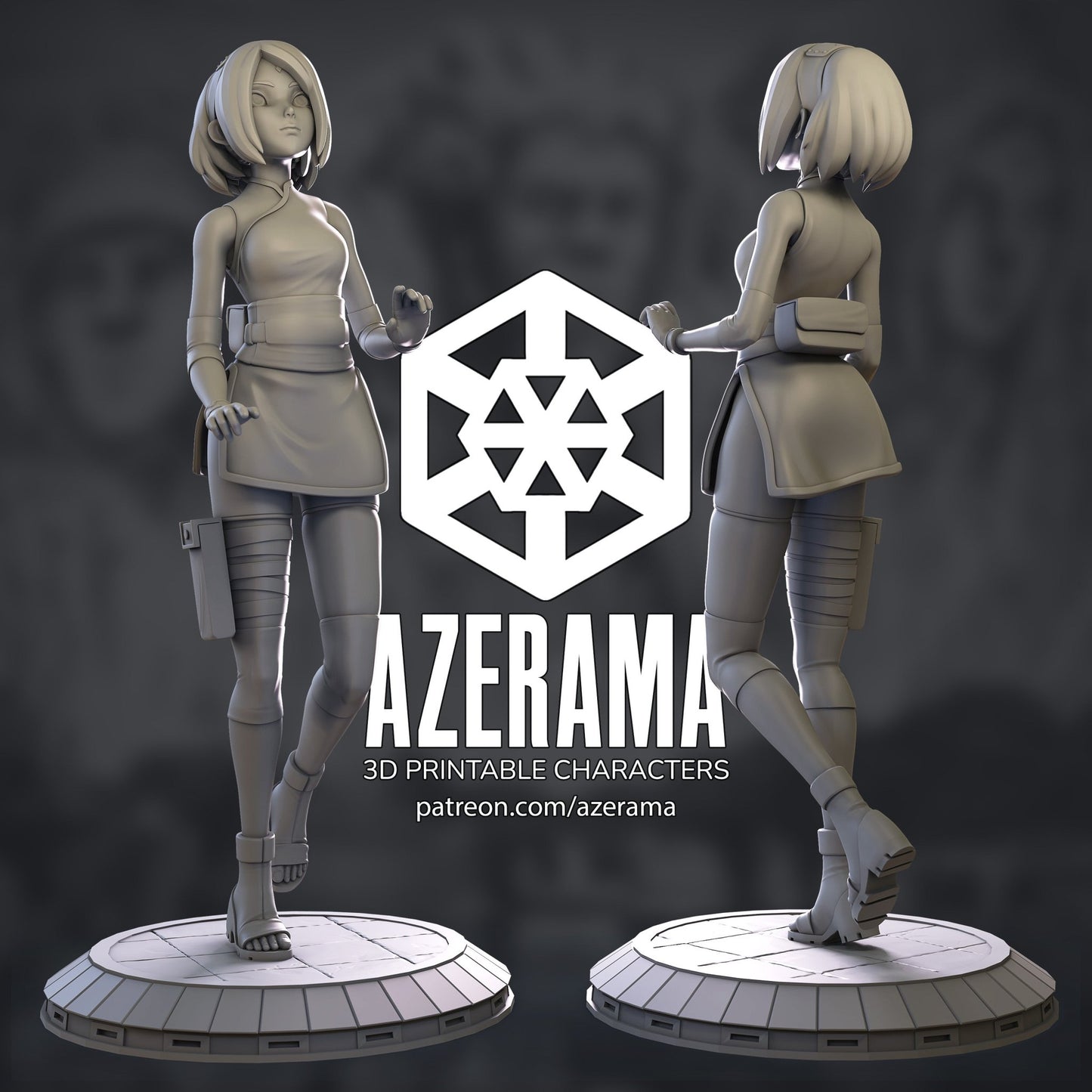 Resin Model Kit Sakura 3d Printed Figurine Fanart DIY by Azerama