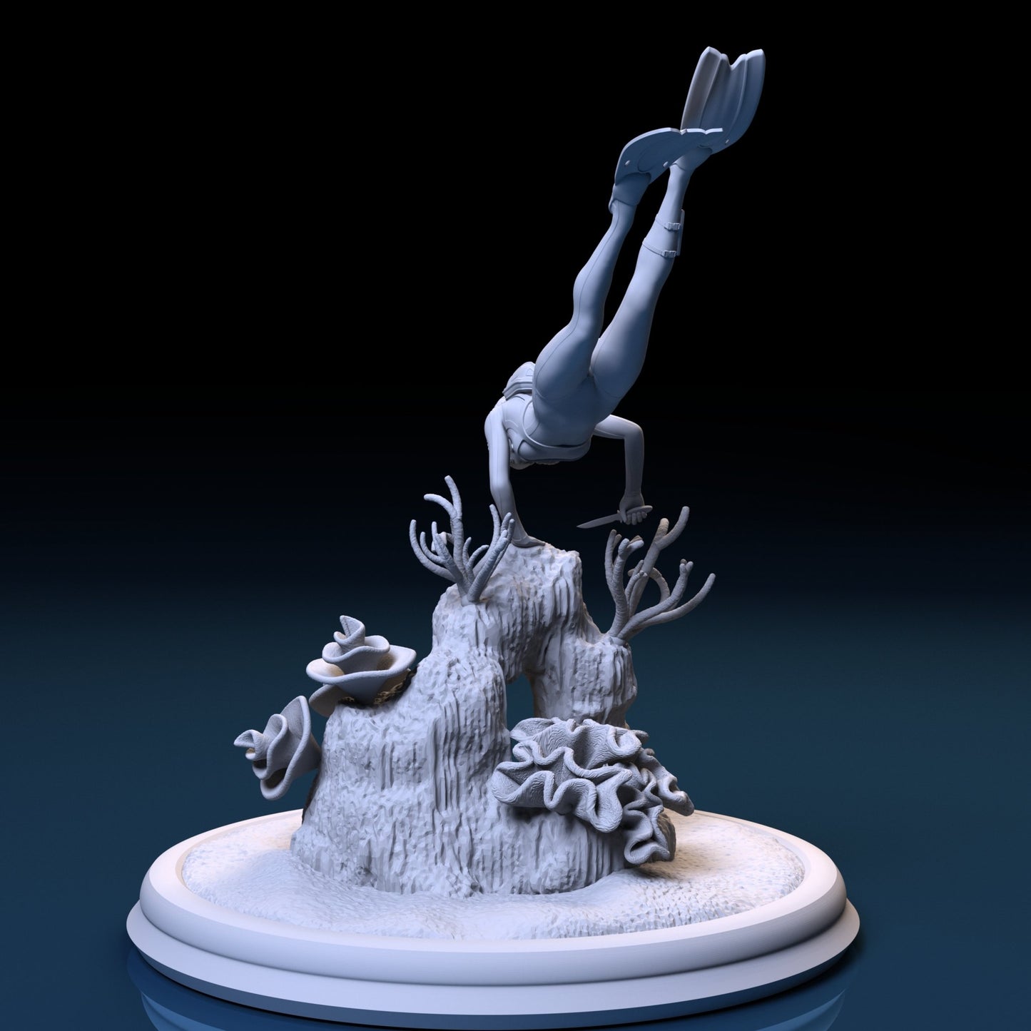 Scuba Diver 3D Printed Miniature Fanart Unpainted