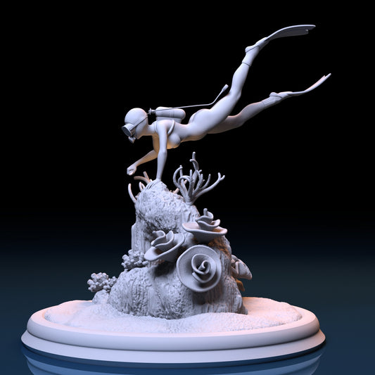 Scuba Diver NSFW 3D Printed Miniature Fanart Unpainted