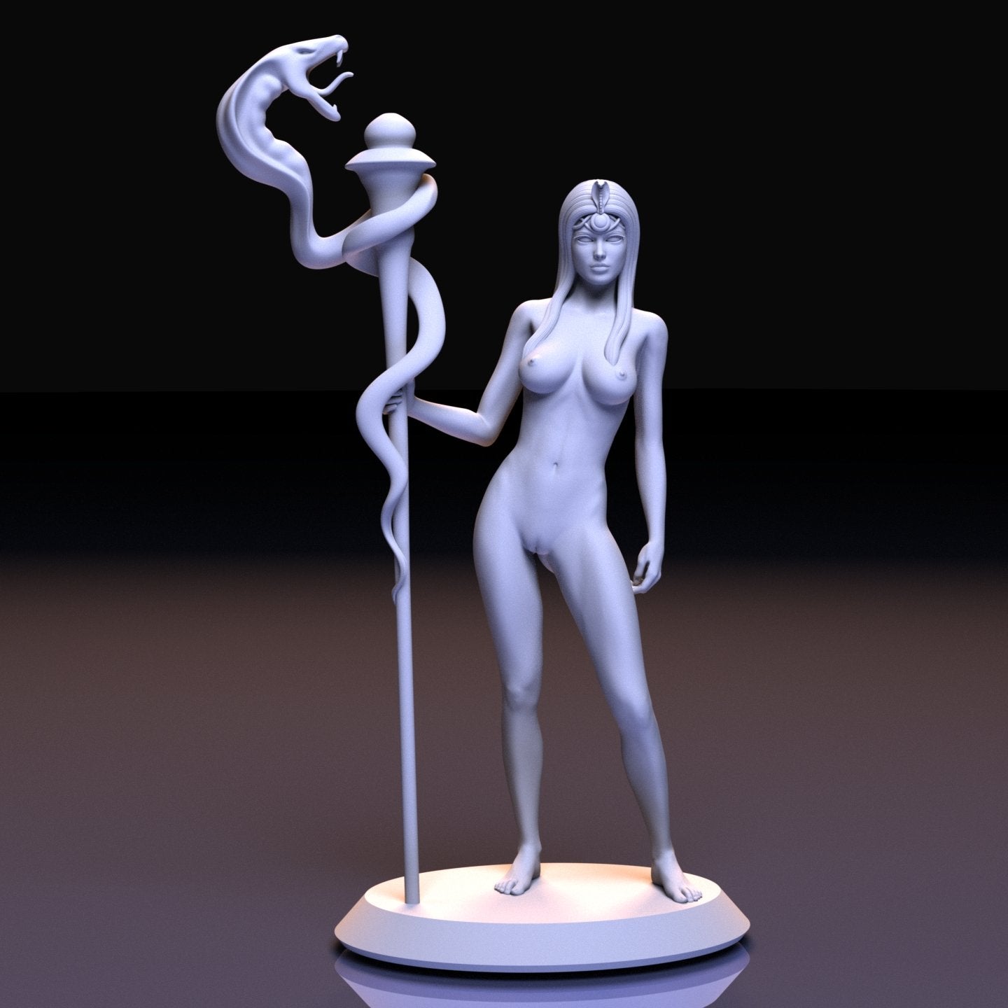 Shaman girl NSFW 3D Printed Figurine Fanart Unpainted Miniature Collectibles