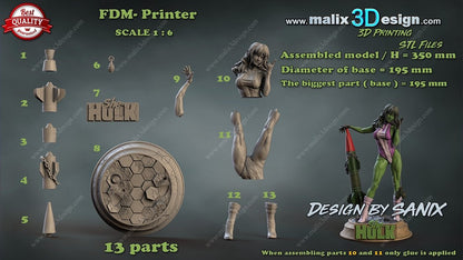 She HULK 3D Printed Resin Figure Model Kit FunArt | Diorama by SANIX3D UNPAINTED GARAGE KIT
