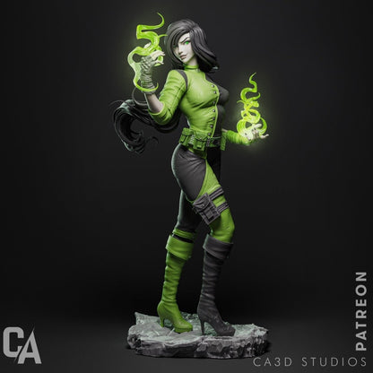 Shego 3d printed Miniature Scaled Statue Figure by CA3D