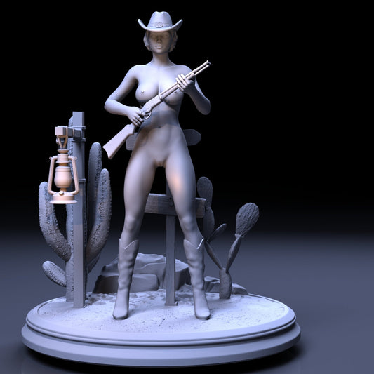 Sheriff Girl NSFW 3D Printed Miniature Fanart Unpainted