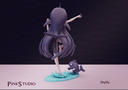 Shylily Figure 3D Printed Fanart DIY Garage Kit , Unpainted , NSFW Figurine , Nude Figurine , Sexy Miniature , Bondage figure , Naked Waifu , Adult Figurine , Anime Figure