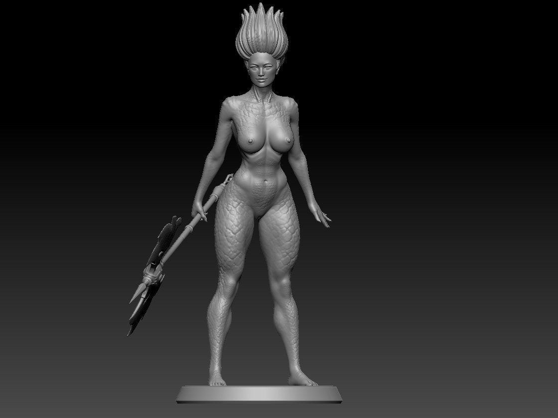 Siren NSFW 3D Printed Figurine Fanart Unpainted Miniature