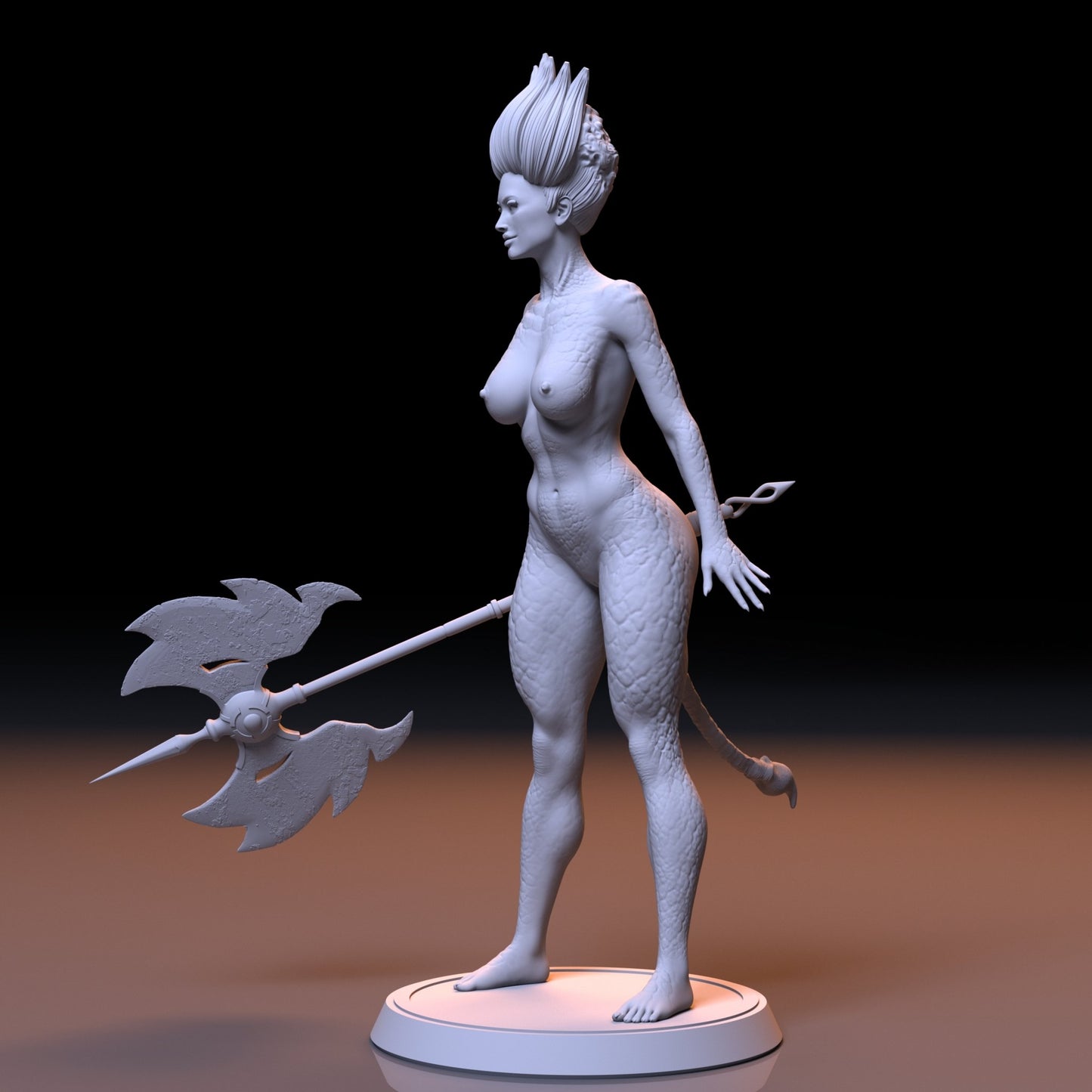 Siren NSFW 3D Printed Figurine Fanart Unpainted Miniature