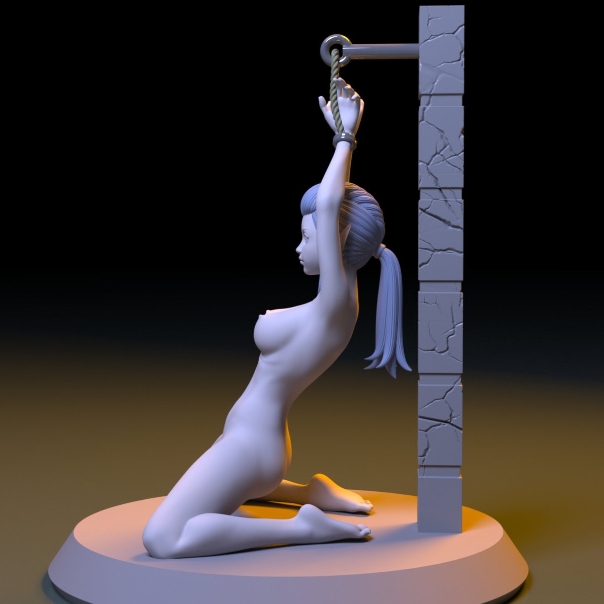 Slave Elf Girl Naked NSFW 3D Printed Figure Garage Kit Unpainted Resin Miniature