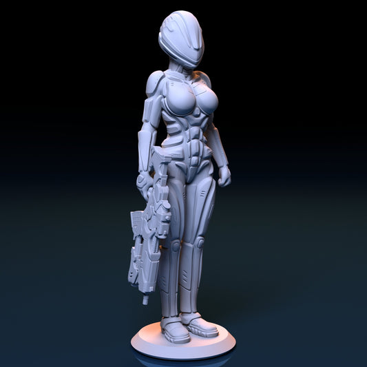 Space Force Girl 3D Printed Figurine Fanart Unpainted Scale Models