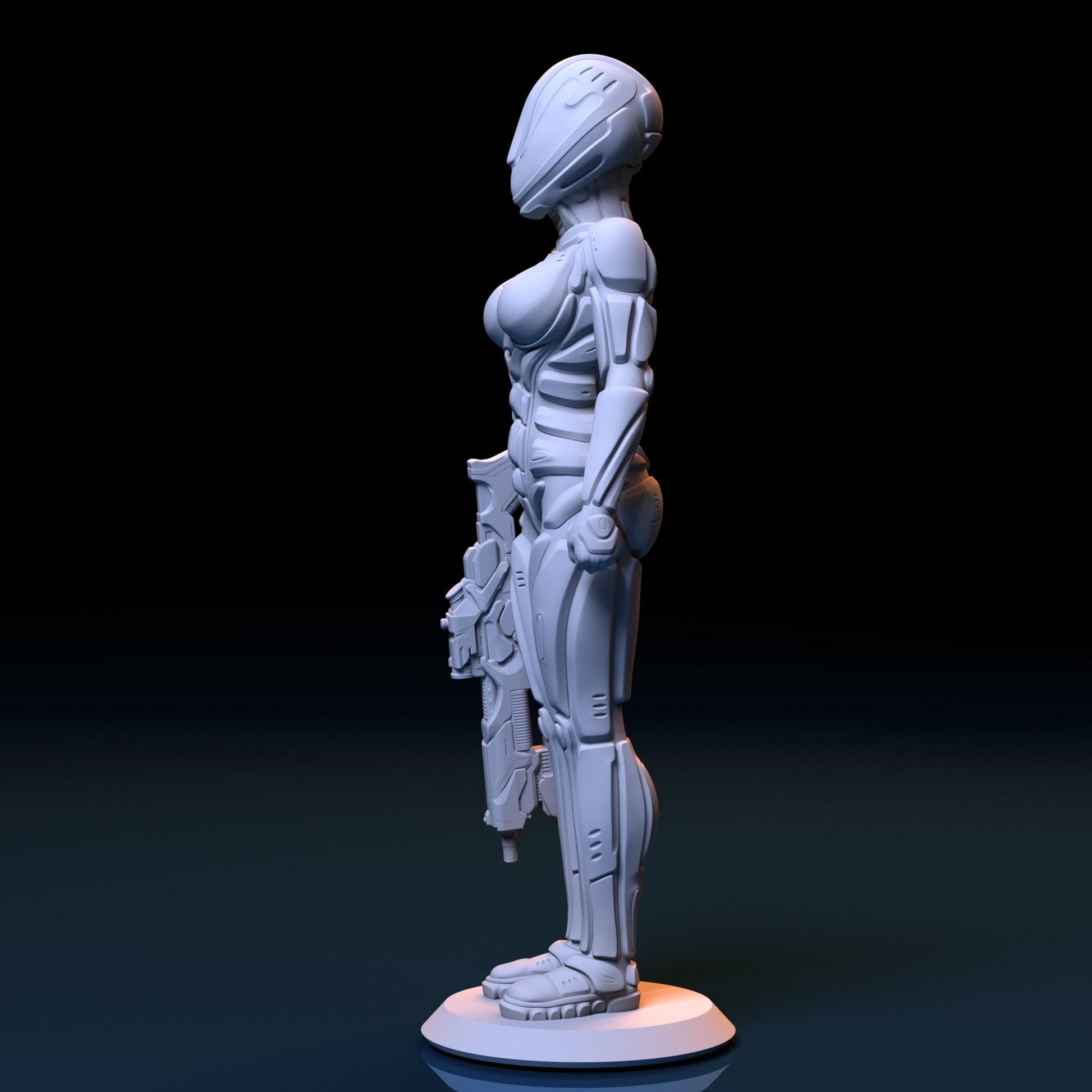 Space Force Girl 3D Printed Figurine Fanart Unpainted Scale Models