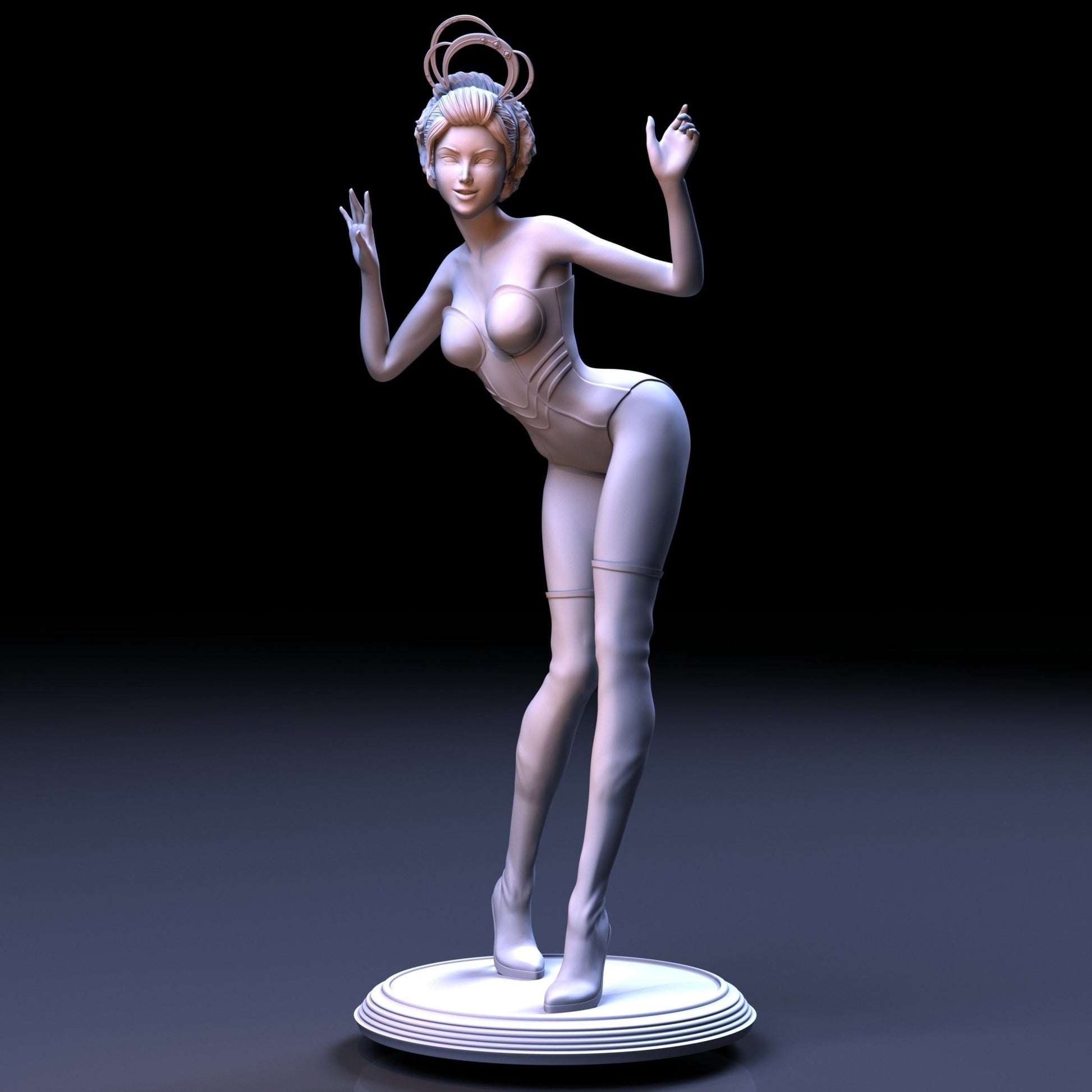 Space Girl 2 3D Printed Figurine Fanart Unpainted Scaled Models