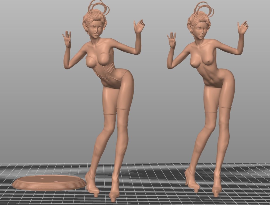 Space Girl 2 3D Printed Figurine Fanart Unpainted Scaled Models